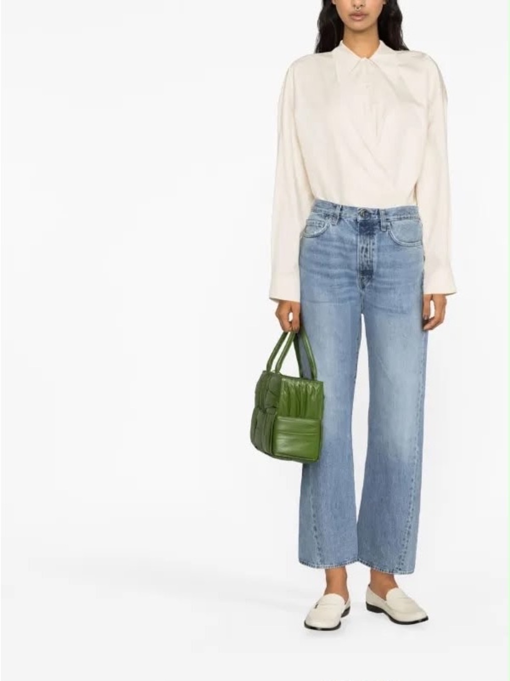 Toteme Twisted Seam Denim Full Length in Worn Blue 26/32